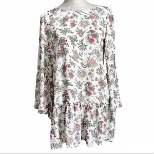 Max Edition Floral Ruffle Tunic Top Mini Dress Size Small